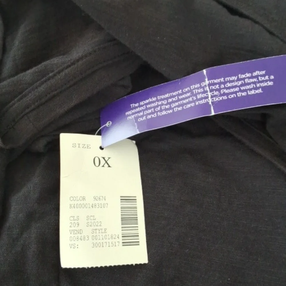 Catherines Womens Size OX Black Top With Red, White,  And Blue Glasses - Picture 4 of 6